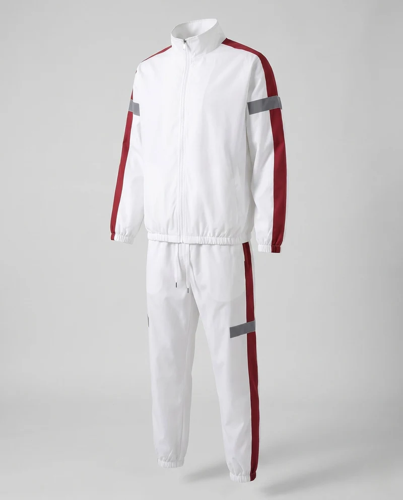 Herren leichter sportlicher Trainingsanzug mit Windbreaker, reflektierenden Einsätzen und schmal zulaufenden Jogginghosen