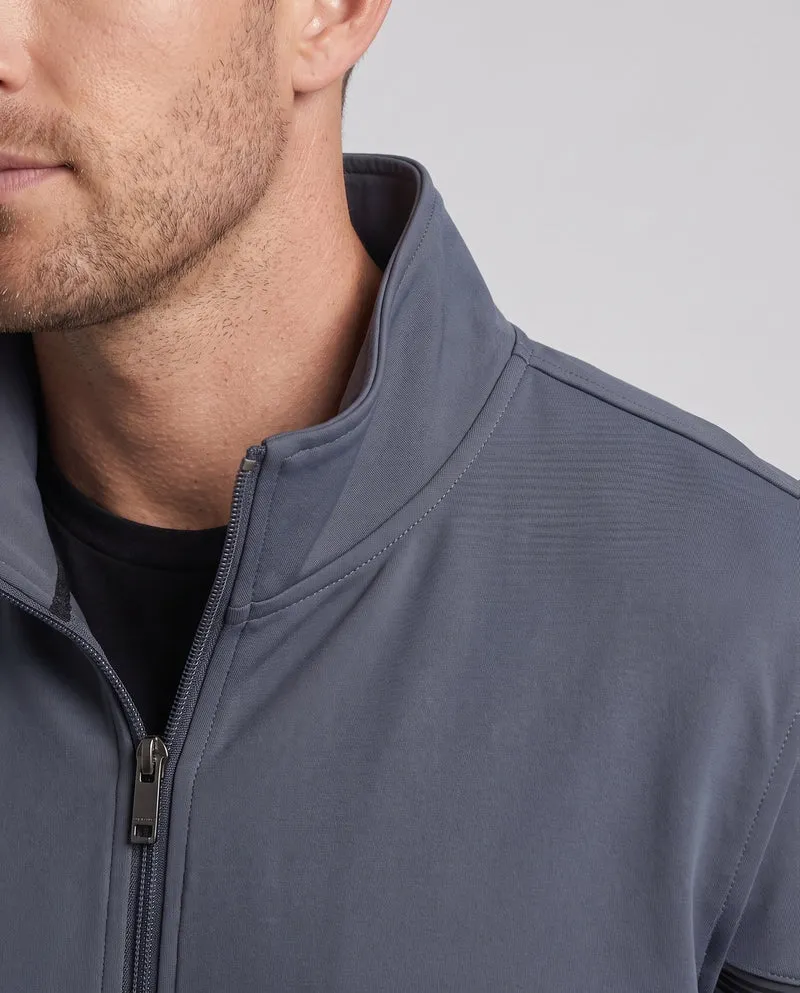 Leichte Trainingsjacke für Herren mit Stehkragen, gerippten Bündchen und reflektierenden Ärmelnstreifen