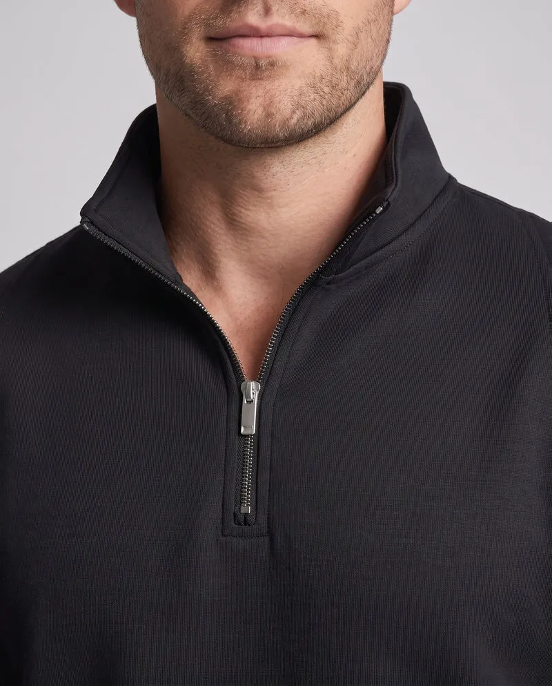 Herren übergroßes Half-Zip Sweatshirt mit Stehkragen und Kängurutasche
