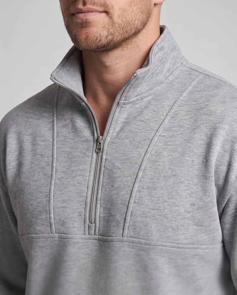 Herren Oversized Sweatshirt mit halbem Reißverschluss, Stehkragen und Raglanärmeln