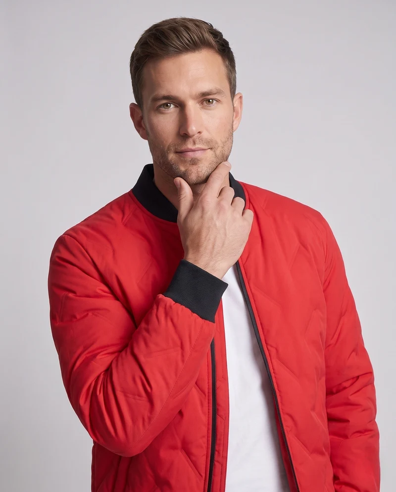 Herren Thermo-Field Blouson im Bomber-Stil mit Rautensteppung und weichem geripptem Kragen