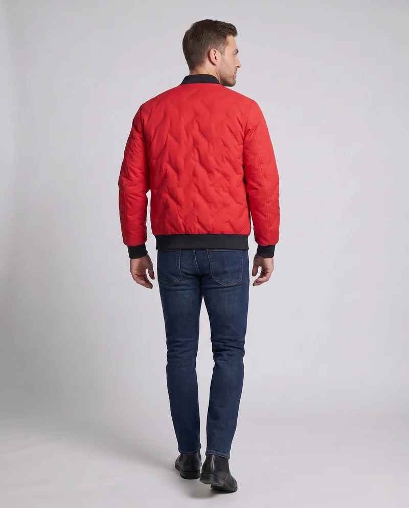 Herren Thermo-Field Blouson im Bomber-Stil mit Rautensteppung und weichem geripptem Kragen