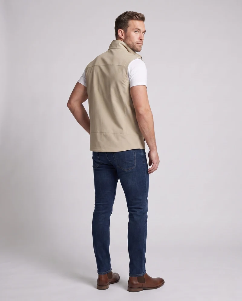 Wasserabweisende Softshell-Weste für Herren mit gestepptem Thermofutter und versiegelten Reißverschlüssen