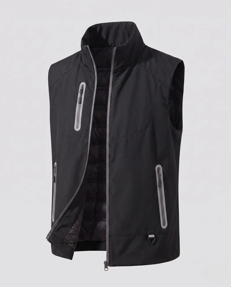 Wasserabweisende Softshell-Weste für Herren mit gestepptem Thermofutter und versiegelten Reißverschlüssen