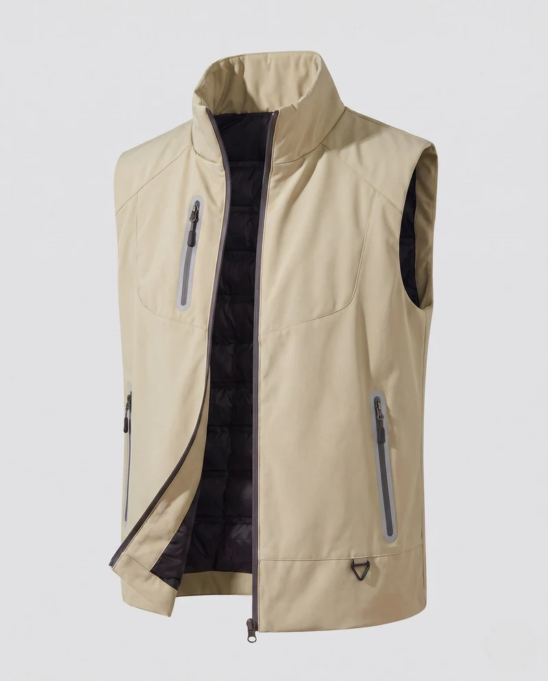 Wasserabweisende Softshell-Weste für Herren mit gestepptem Thermofutter und versiegelten Reißverschlüssen