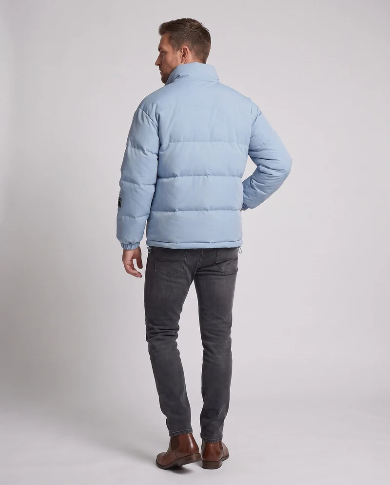 Männer Wende-Steppjacke mit Bandana-Futter und hohem Stehkragen
