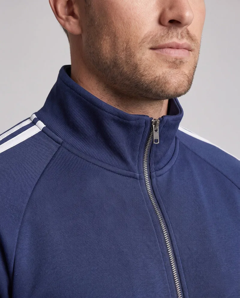 Unisex Sport Freizeit Set mit Stehkragenjacke und breiten Streifenhosen