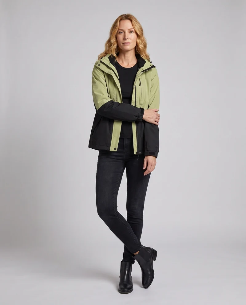 Unisex zweifarbige Softshelljacke mit Kapuze, wind- und wasserabweisende Outdoor-Leistung