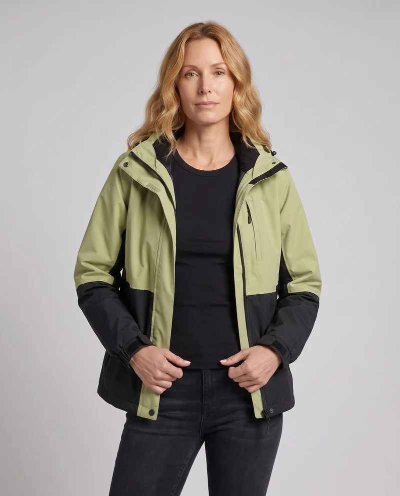 Unisex zweifarbige Softshelljacke mit Kapuze, wind- und wasserabweisende Outdoor-Leistung