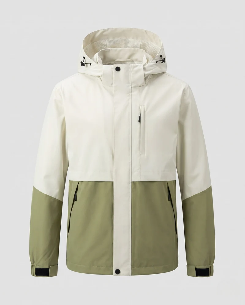 Unisex zweifarbige Softshelljacke mit Kapuze, wind- und wasserabweisende Outdoor-Leistung
