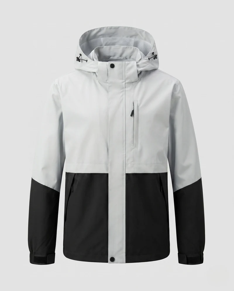 Unisex zweifarbige Softshelljacke mit Kapuze, wind- und wasserabweisende Outdoor-Leistung