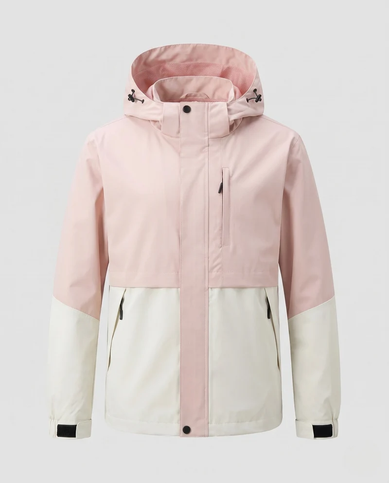 Unisex zweifarbige Softshelljacke mit Kapuze, wind- und wasserabweisende Outdoor-Leistung