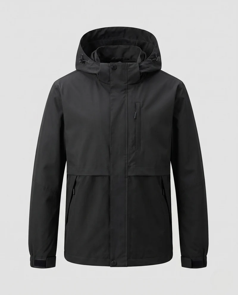 Unisex zweifarbige Softshelljacke mit Kapuze, wind- und wasserabweisende Outdoor-Leistung
