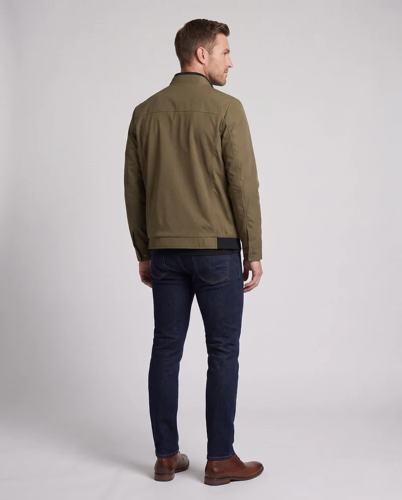 Atmungsaktive Mikro-perforierte Hybridjacke für Herren mit Stehkragen