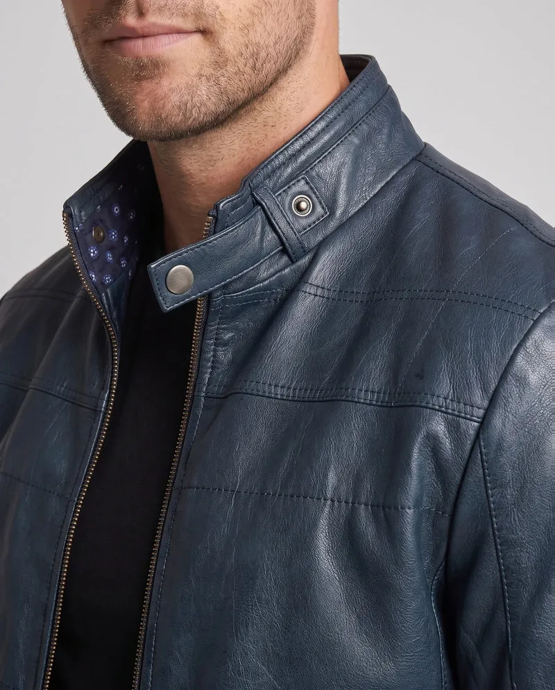 Herren Blousonjacke im Utility-Look mit Stehkragen und Kontrastärmeln