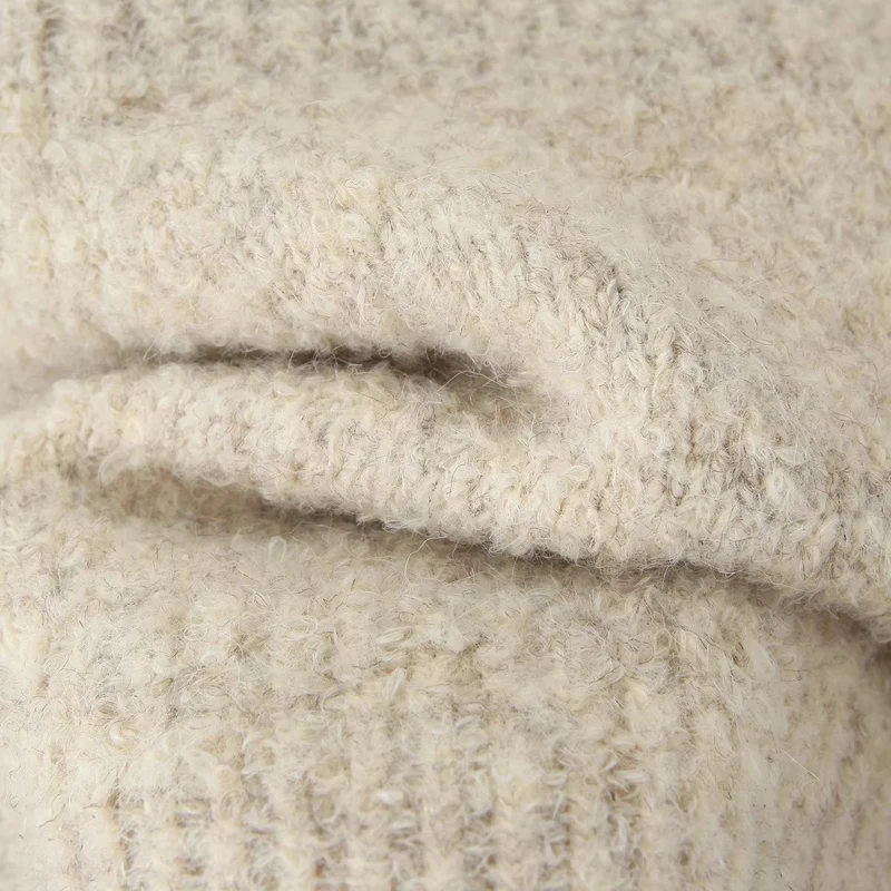 Damen kurze gezippte Strickjacke mit Stehkragen und Rippenbund Drune