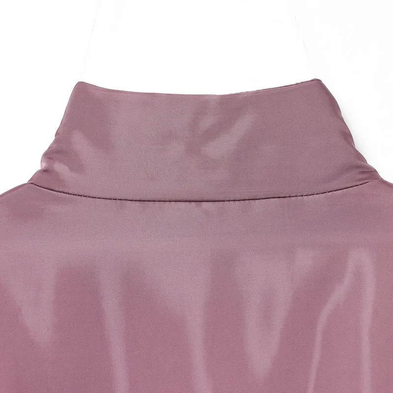 Damen Kurze gesteppte Cropped-Übergangsjacke mit Stehkragen, wattierter Fütterung und elastischem Saum Drune