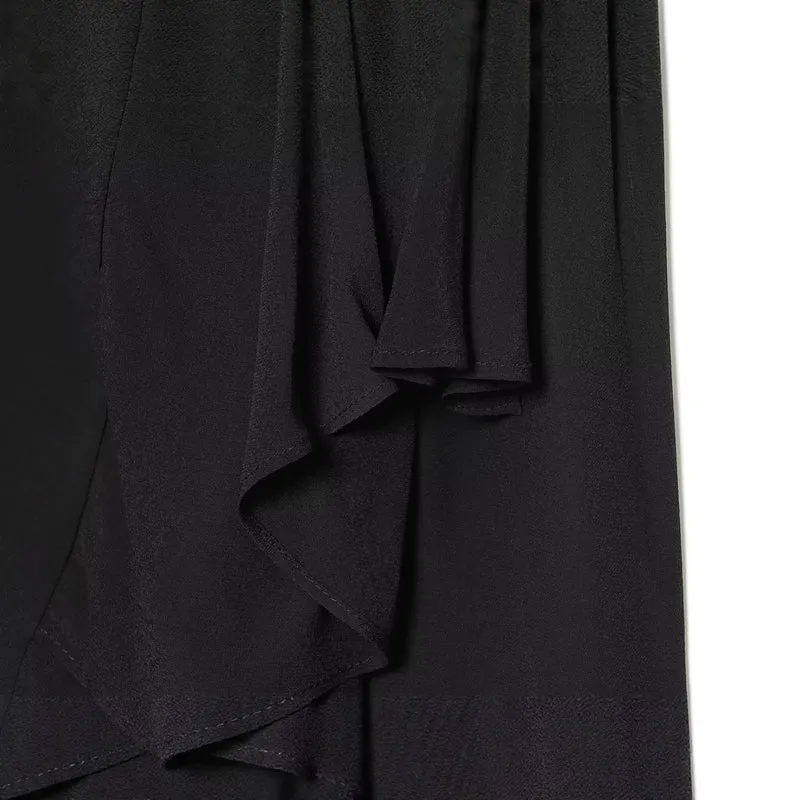 Damen Kurze Cape-Übergangsjacke mit Volantlagen und Stehkragen Drune
