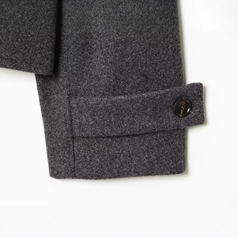 Damen Kurze Boxy-Wollmix-Jacke mit Stehkragen und aufgesetzten Pattentaschen Drune