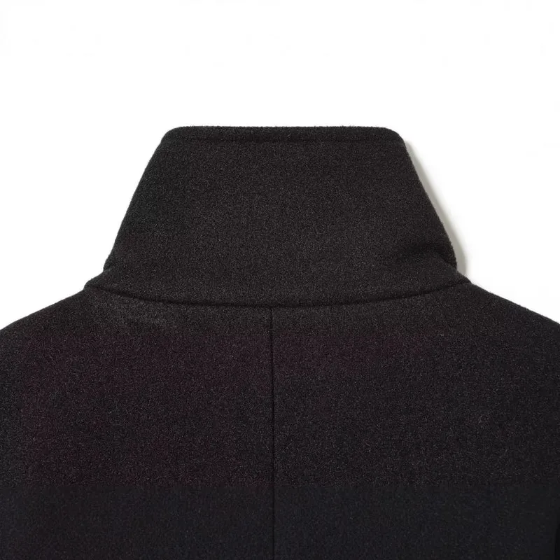 Damen Kurze Boxy-Wollmix-Jacke mit Stehkragen und aufgesetzten Pattentaschen Drune