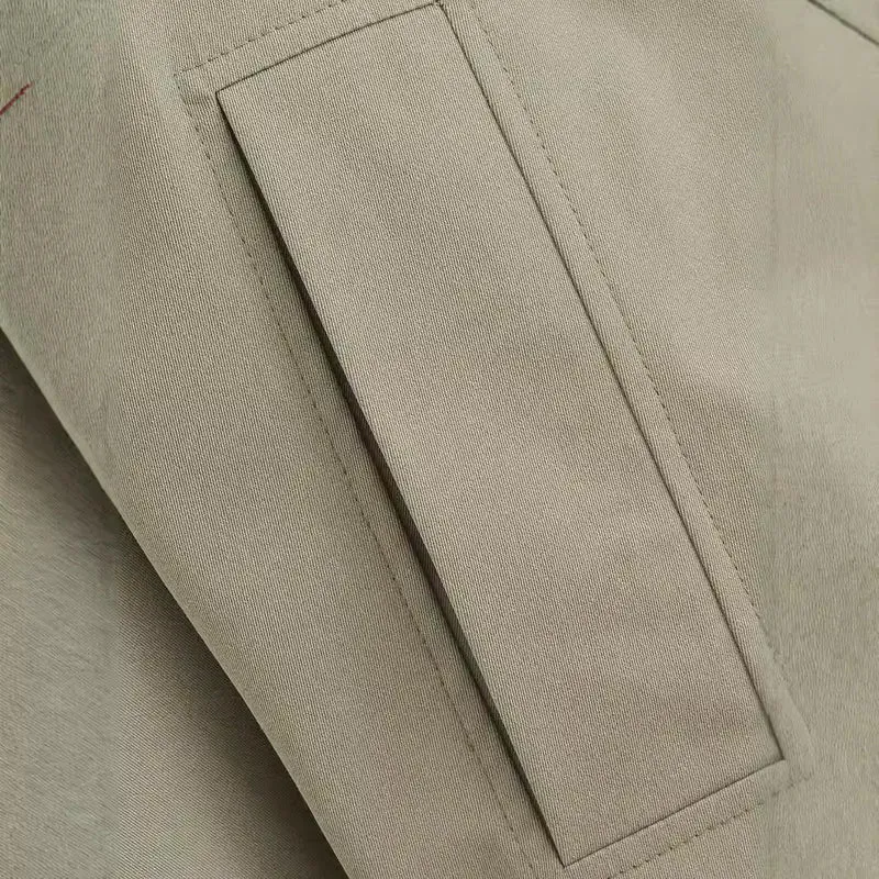Damen Kurze Boxy-Übergangsjacke mit Kapuze und Hemdkragen Drune
