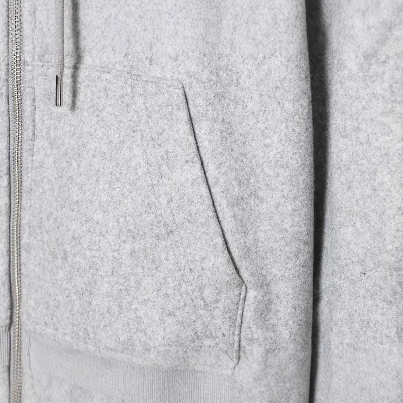 Damen Kurze Boxy-Kapuzenjacke aus Wollfleece mit Reißverschluss Drune
