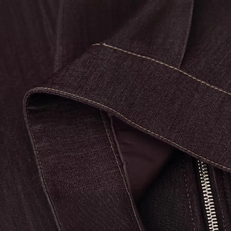 Damen Kurze Boxy-Jeansjacke mit durchgehendem Reißverschluss und aufgesetzten Klappentaschen Drune