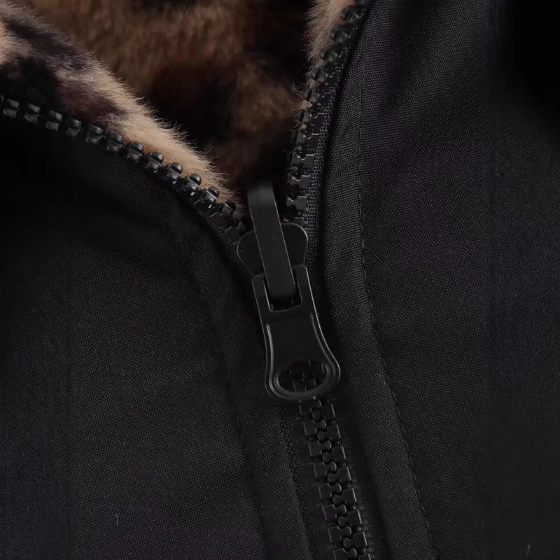 Damen Kurze Boxy-Jacke mit gefüttertem Kunstfellkragen und elastischem Saum Drune