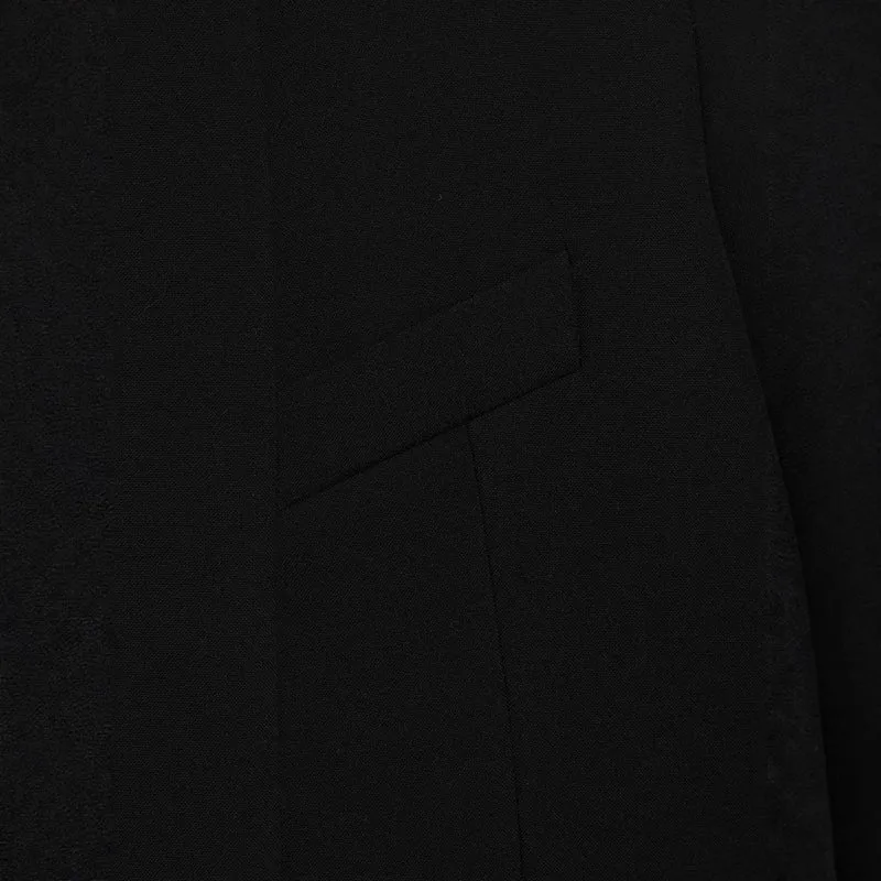Damen Kurze Boxy-Capejacke mit Stehkragen, verdeckter Knopfleiste und Pattentasche Drune