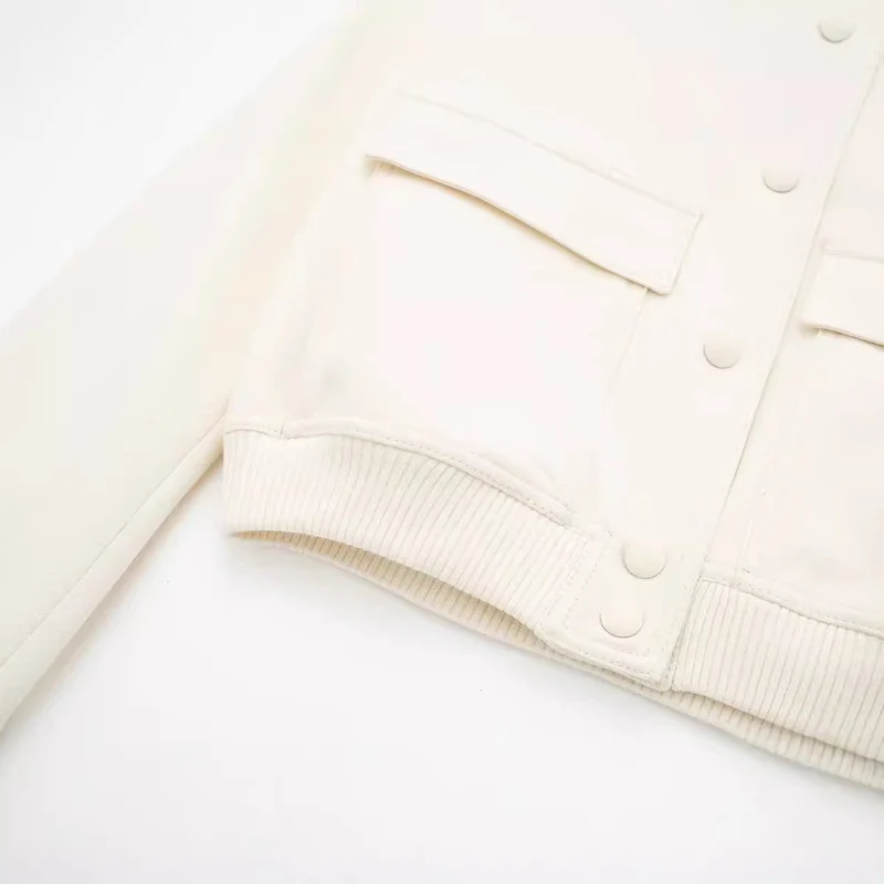 Damen Kurze Boxy‑Blousonjacke mit verdeckten Druckknöpfen, Pattentaschen und geripptem Saum Drune