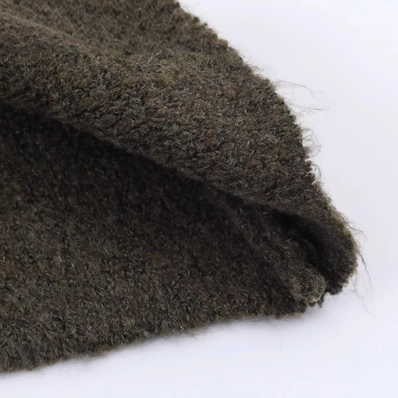 Damen Kurze Bouclé-Strickjacke mit Perlen- und Perlenapplikation an den Schultern Drune