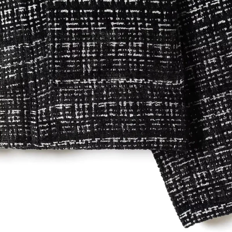 Damen Kurze Bouclé‑Jacke im Boxy‑Cropped‑Schnitt mit Rundhalsausschnitt Drune