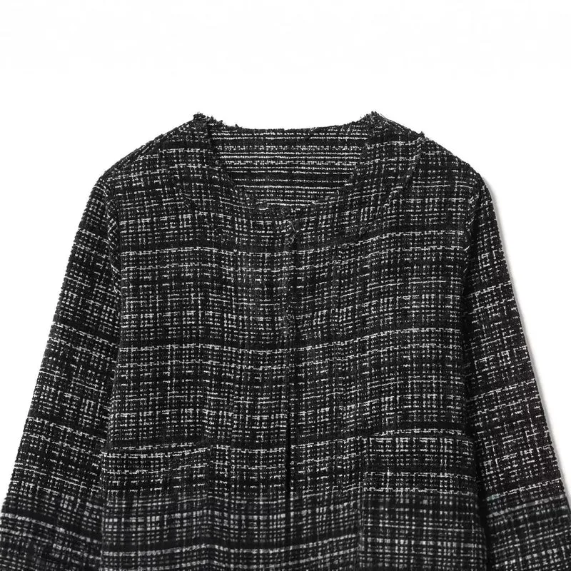 Damen Kurze Bouclé‑Jacke im Boxy‑Cropped‑Schnitt mit Rundhalsausschnitt Drune