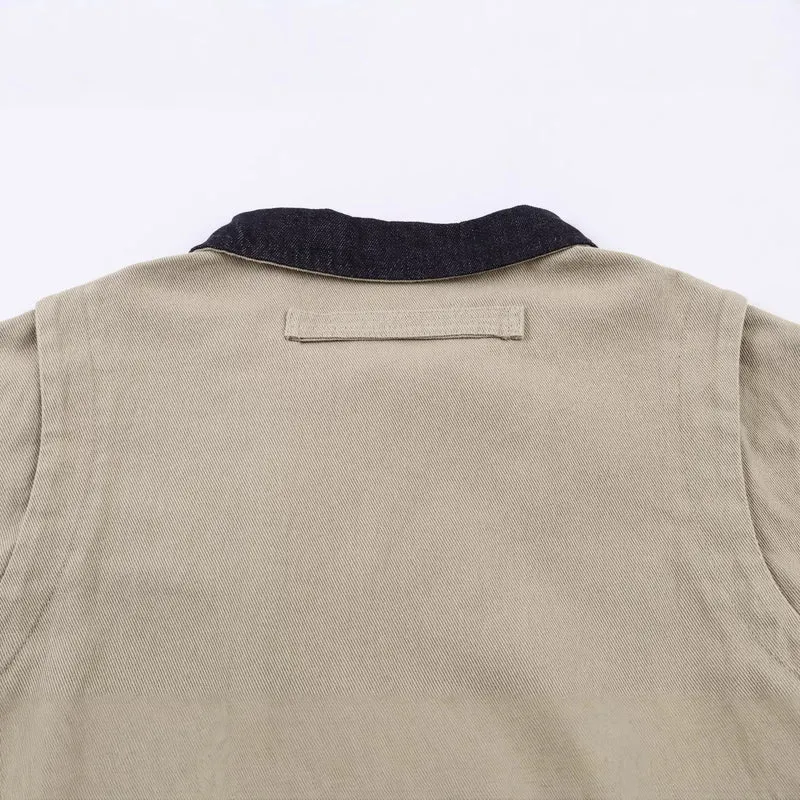 Damen Kurzblouson im Worker‑Look mit Cordkragen und Reißverschlusstasche Drune