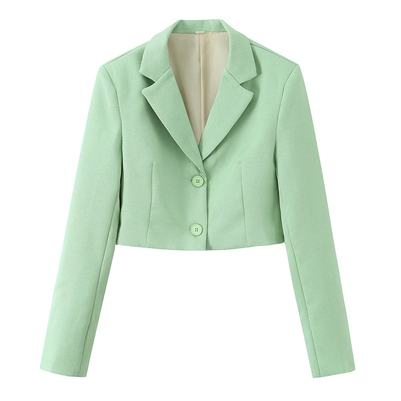 Damen Kurzblazer mit taillierter Silhouette und Reverskragen Drune