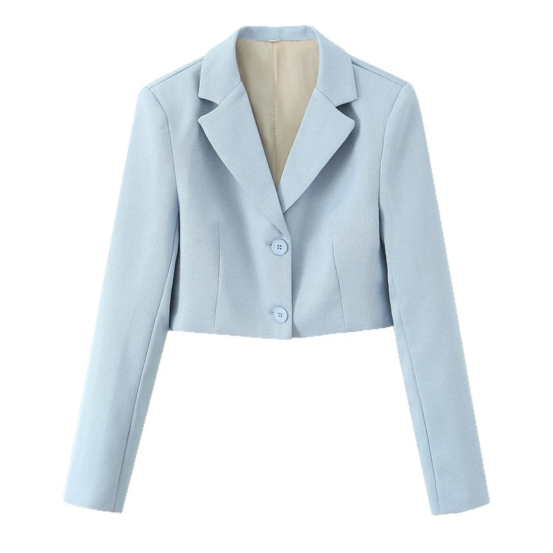 Damen Kurzblazer mit taillierter Silhouette und Reverskragen Drune
