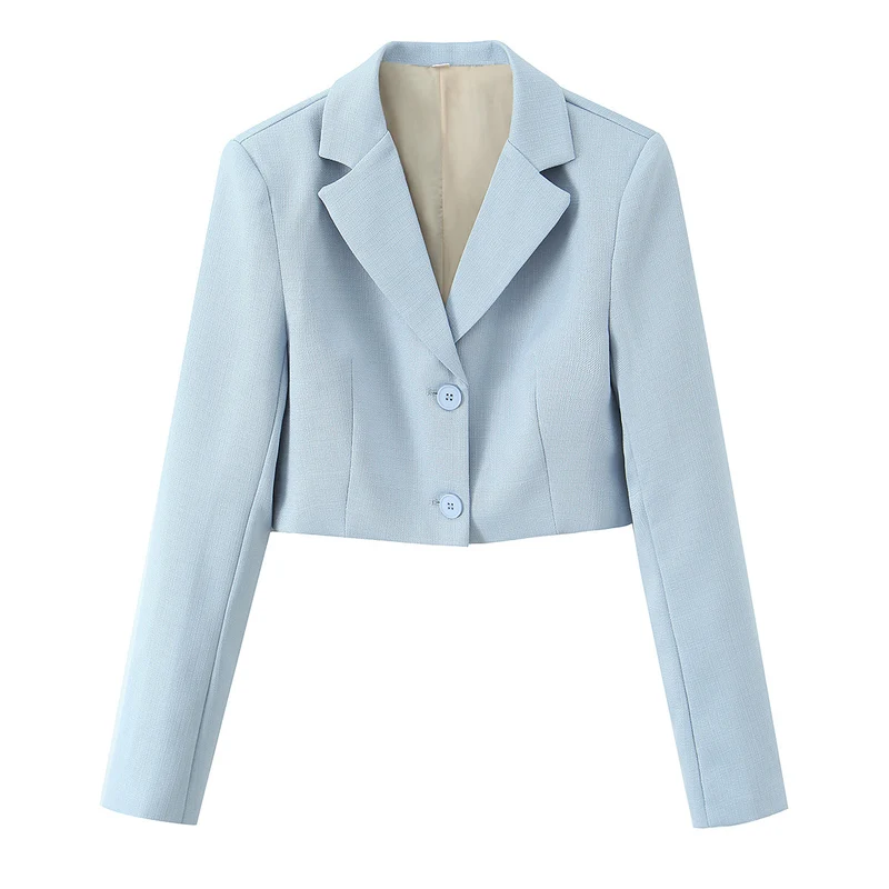 Damen Kurzblazer mit taillierter Silhouette und Reverskragen Drune