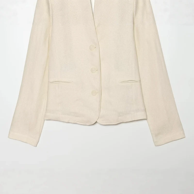 Damen Kurzblazer mit Stehkragen und Knopfleiste Drune
