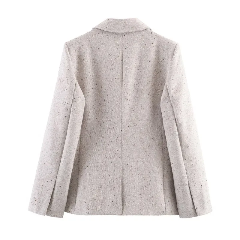 Damen Kurzblazer im Tweed‑Look mit taillierter Schnittführung Drune