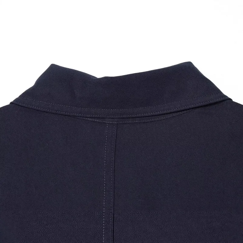 Damen Kurzarm-Hemdblusenkleid mit durchgehender Knopfleiste, Taillengürtel und Brusttaschen Drune
