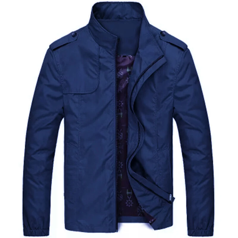 Herren leichte Utility-Fieldjacke mit Stehkragen und Epauletten Drune