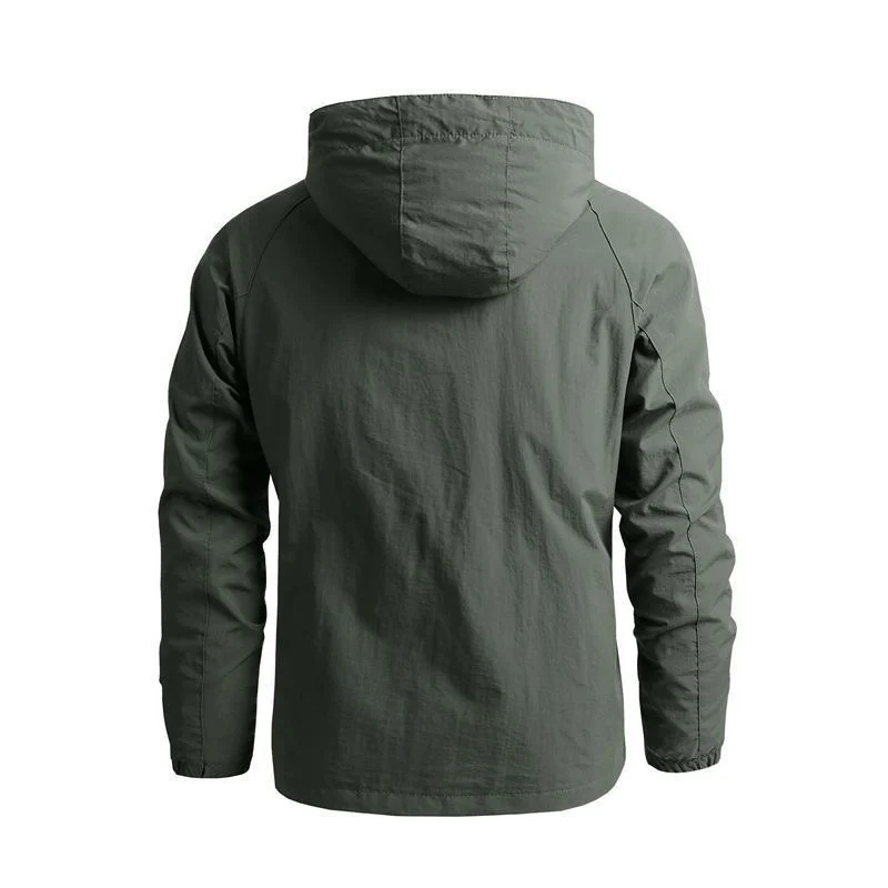 Herren Leichte Softshell-Outdoorjacke mit Kapuze und wasserabweisender Membran sowie Brusttasche Drune