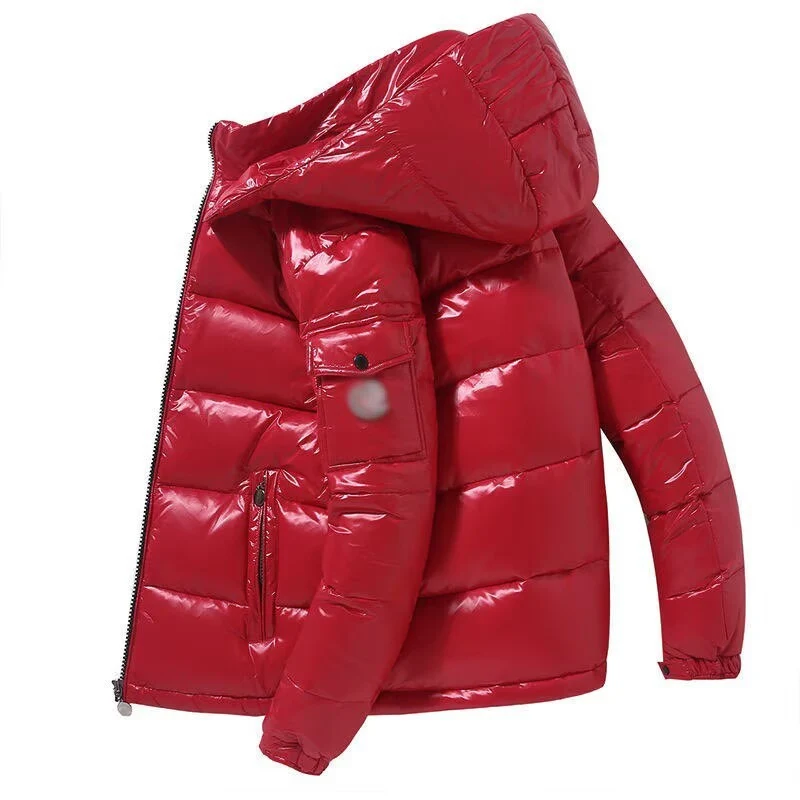 Herren Glänzende Stepp-Kapuzenjacke mit Cargo-Brusttasche Drune