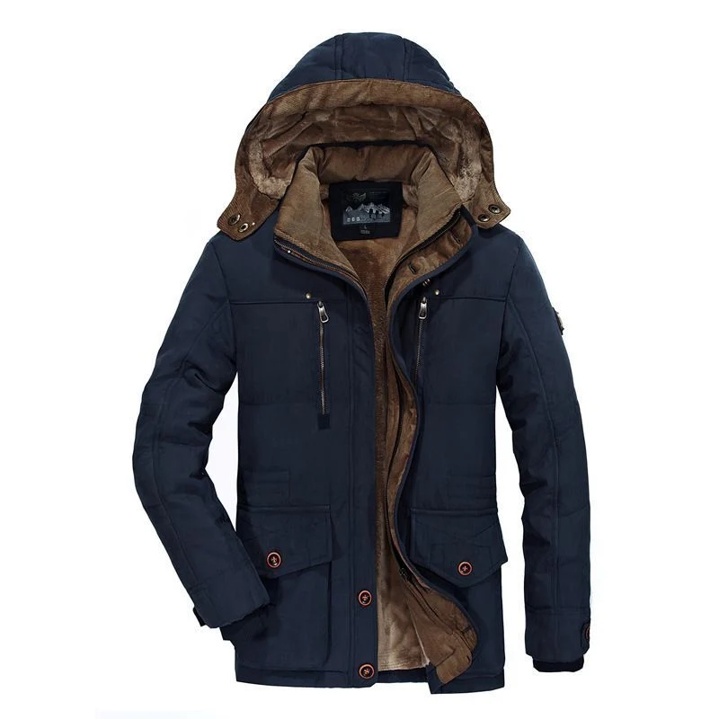 Herren Gefütterte Winterparka mit Kapuze und Teddyfutter Drune