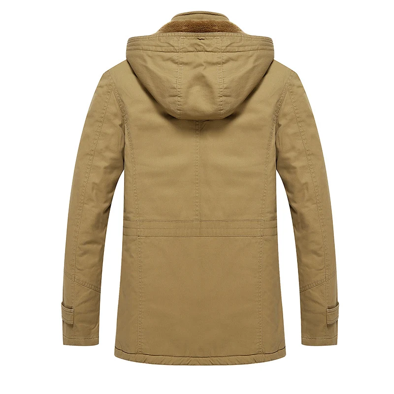 Herren gefütterte Utility-Feldjacke mit Kapuze und Teddyfutter Drune