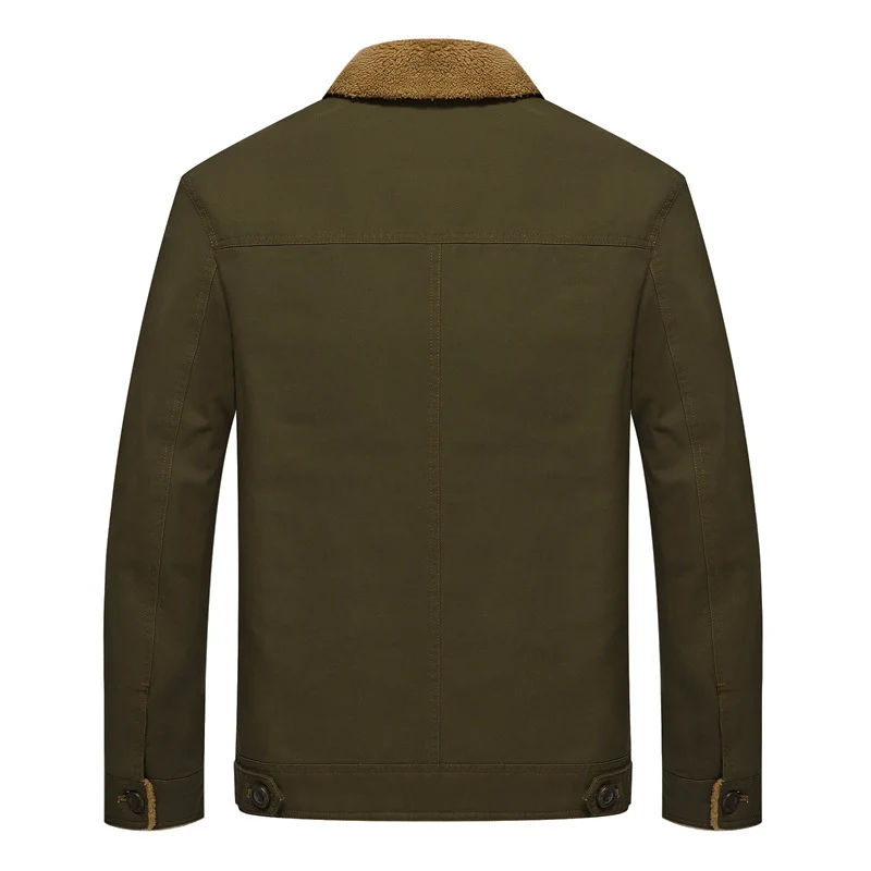 Herren Gefütterte Canvas-Arbeitsjacke mit durchgehendem Teddyfutter und Hemdkragen Drune