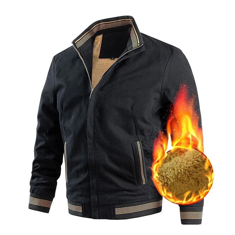 Herren Freizeit-Bomberjacke mit Thermofutter und gerippten Kontrastbündchen Drune