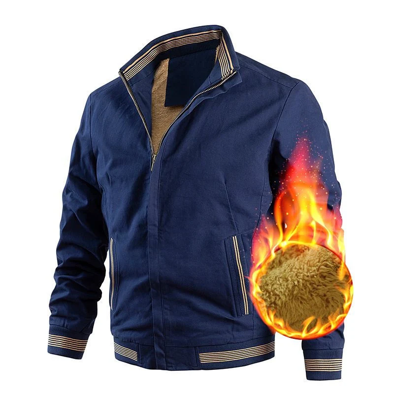 Herren Freizeit-Bomberjacke mit Thermofutter und gerippten Kontrastbündchen Drune