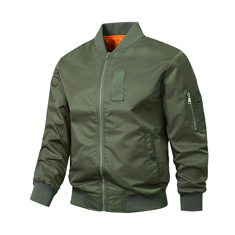 Herren Camouflage-Bomberjacke im Fliegerstil mit Mehrfach-Taschen und Strickbündchen Drune