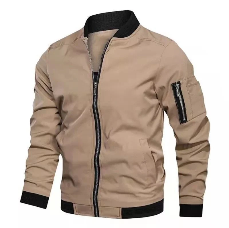 Herren Bomberjacke mit Reißverschluss, wasserabweisendem Nylon und Ärmel-Tasche Drune